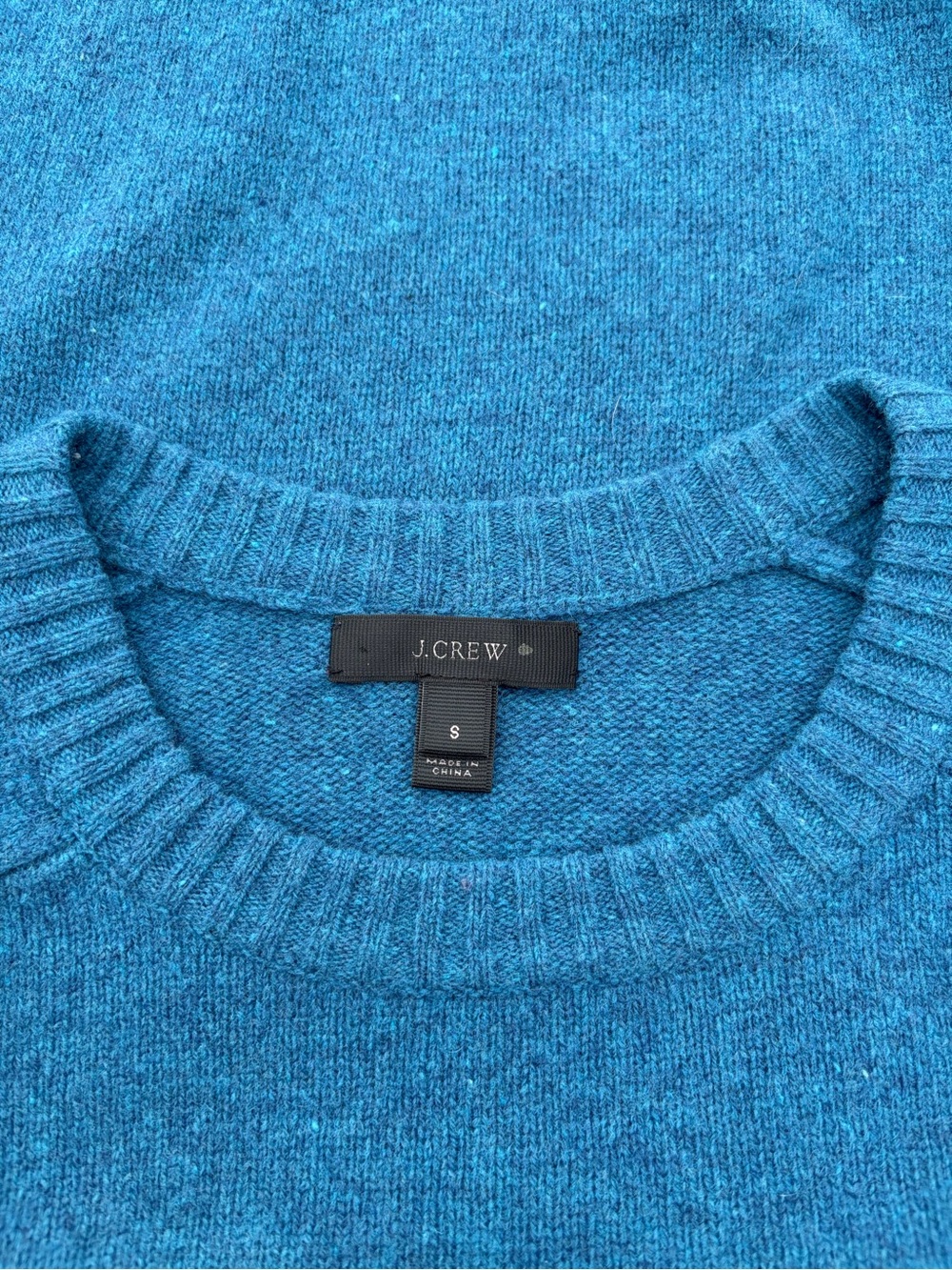 J.Crew 100% Wool Sweater Womens S Teal Blue Crewneck Raglan Pullover - Picture 3 of 5